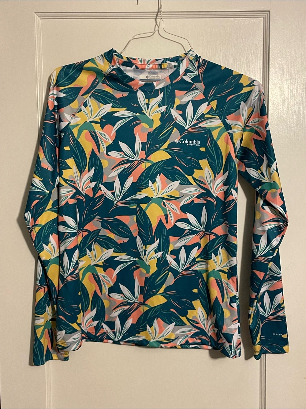 Columbia PFG Women’s Long Sleeve Tee Tropical Floral Performance Sz M